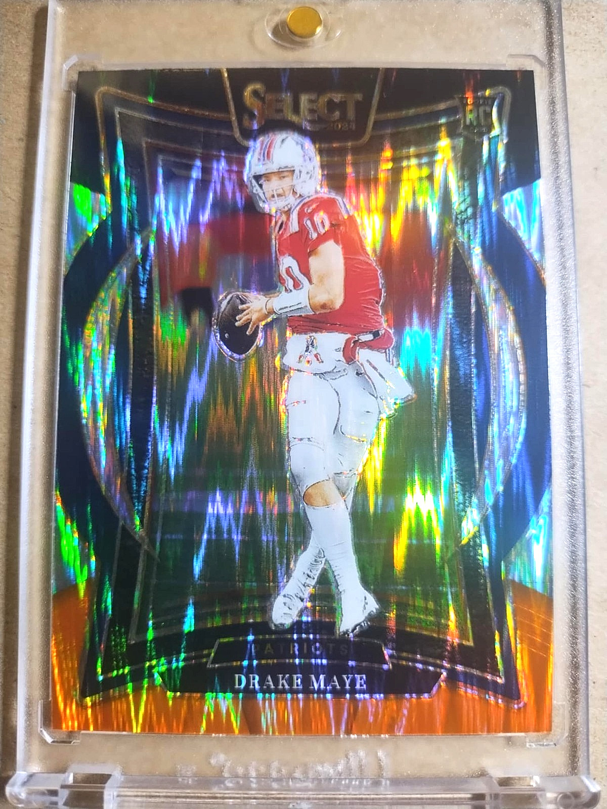 2024 Drake Maye Panini Select Rookie Concourse Black & Orange Shock Prizm RC 🔥