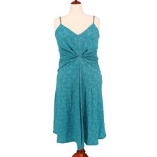 Michael Kors Women Turquoise Jersey Uroko Casual Twist Cami Midi Dress Size L