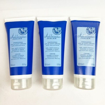 THREE Perlier Mediterranean Leg and Foot Energizing Cream 6.8 oz ea New Sealed