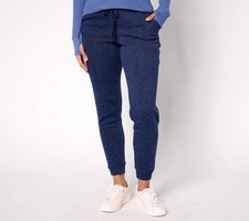 Cuddl Duds Brushed Sweater Jogger Sweatpants Oxford Navy L New