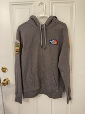 The North Face Hoodie Mens M Gray California Novelty Patch Pullover Sweatshirt