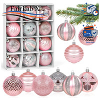 Weihnachtskugeln Kunststoff Rosa 6Cm 12 StüCk Set Christbaumkugeln Groß