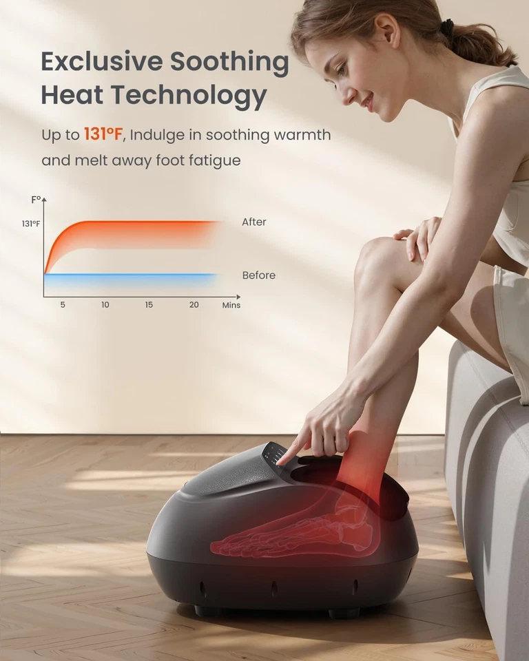 RENPHO Foot Massager for Circulation, Shiatsu Foot Massager with Heat Deep Knead - image 3 of 4