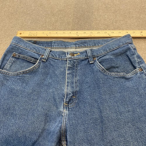 Wrangler Jeans Mens 32x32 Blue Classic Fit Denim Straight Leg Western Stretch - Picture 5 of 11