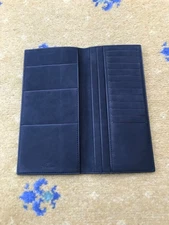 John Lobb Long Wallet Black Leather Suede 12 Card Inserts NEW