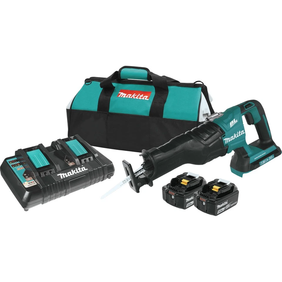 Makita XRJ06PT-R 18V X2 LXT 1-1/4" Kit de Sierra Receta (5 Ah) Certificado Reacondicionado