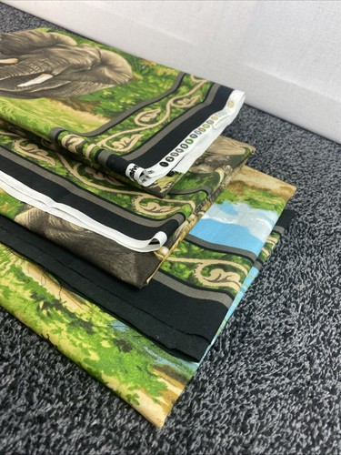 3 Elephant jungle frames Panel elephants Exclusively Quilters fabric 23" x 44" - Picture 11 of 12
