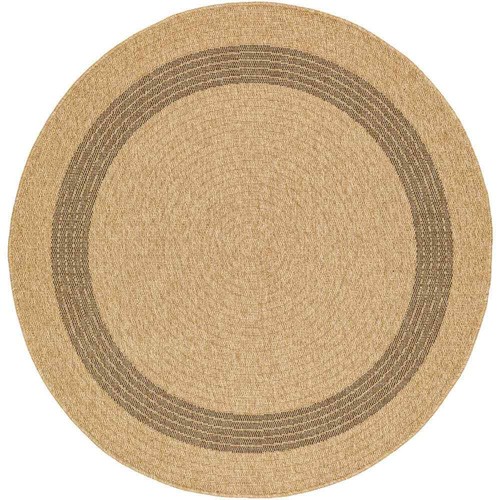 Encore Tan/Charocal 3' Round ft. Border Indoor/Outdoor Area Rug eBay