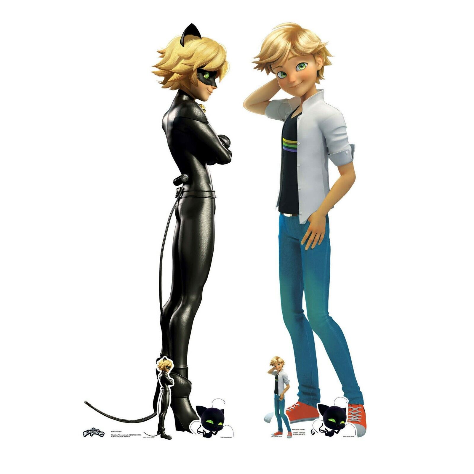 Cat Noir & Adrien Agreste Miraculous Lifesize Cardboard Cutouts OfficialSet  of 2