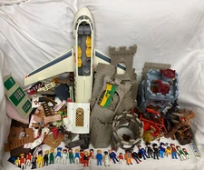 VTG Playmobil Lot Airplane 25+ Figures Castle Western Incomplete See Description