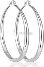 60mm 925 Sterling Silver Thick Big Hoop Earrings for Women Girls