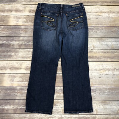 Seven7 Women's 18 Blue Premium Denim Studded Rhinestone Boot Cut 7