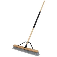 Harper Push Broom Smooth-Surface Hardwood/Steel Handle Soft Bristle 24 in. Width