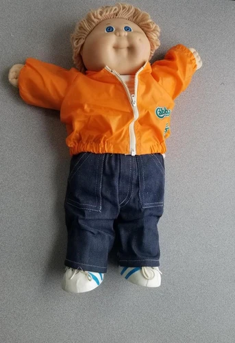 Vintage 1985 Coleco Cabbage Patch Kids Blonde Hair Boy Jacket & Jeans Shelf Up2
