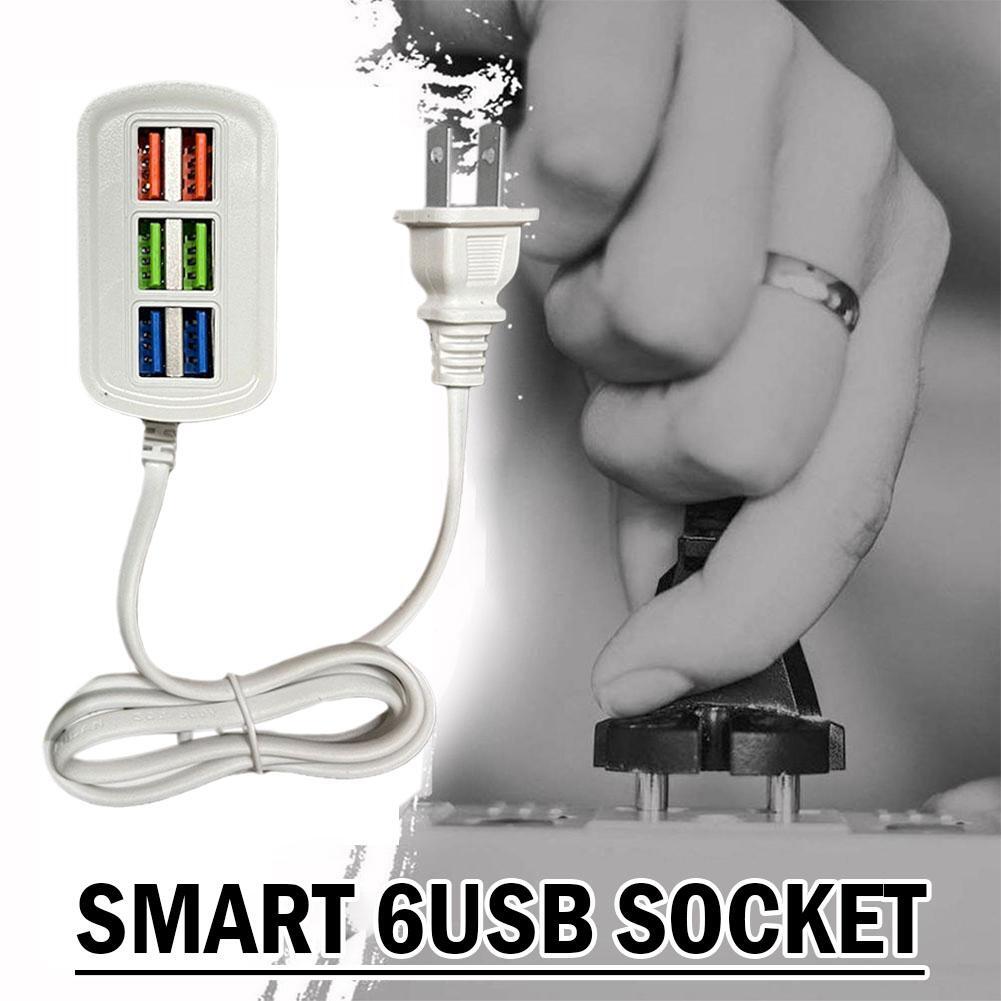 Universal 6-Port USB Multi Charger for Smartphones B4A7