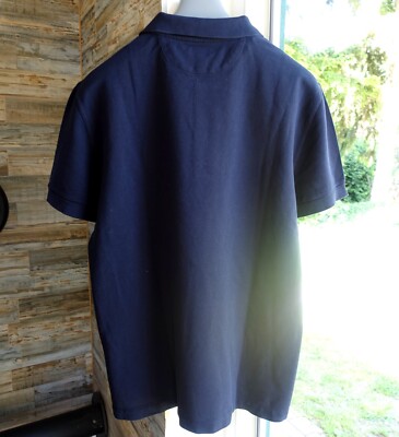 TOM FORD POLO SHIRT 58 poloshirt cotton logo navy dark blue made