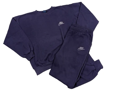 NIKE Vintage Jogginganzug Herren M Lila/Weiß Logo Fleece 80s-90s track suit - Bild 1 von 4