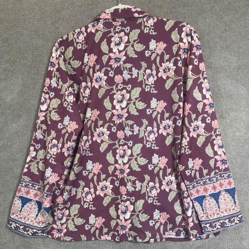 Set Pigiama Donna Collezione Tolani Medio Borgogna Floreale Top Pantaloni Comodo Accogliente - Foto 13 di 22