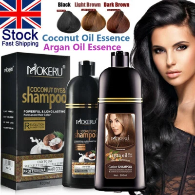 500ml Mokeru Hair Dye Shampoo Coconut Oil Argan Oil Essence Hair Coloring Dye