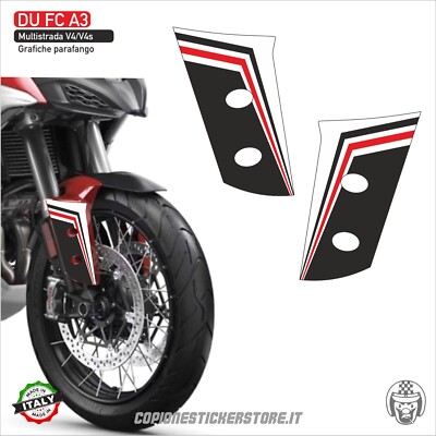 2 Adhesives Protection Mudguard Fits DUCATI Multistrada V4 V4s Red FC A3