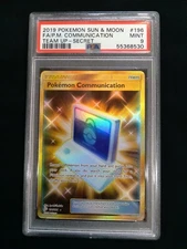 Graded PSA 9 2019 PM Sun & Moon P.M. COMMUNICATION #196 Team Up MINT
