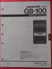 Original Yamaha GB-100 Equalizer for BASS Guitar Pedal SERVICE Manual