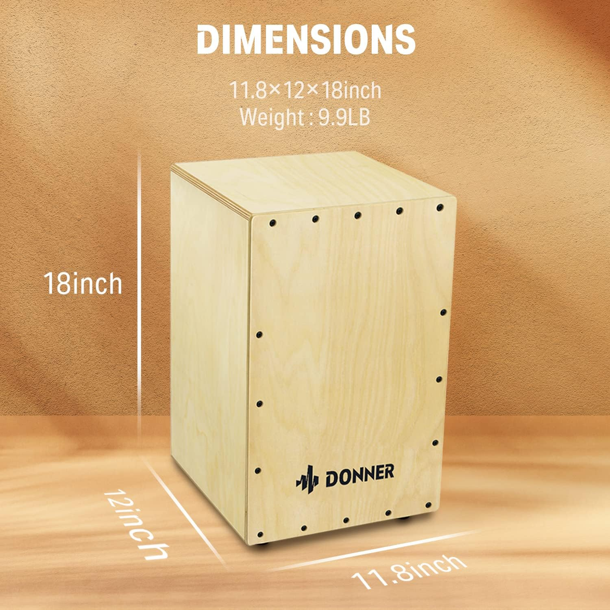 Cajon Box Drum,Percussion Instrument Full Size Stringed with Bag