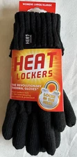 Heat Lockers Womens Large Extra Large Thermal Gloves Black Warm Protected