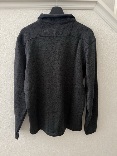 Columbia Mens Half Zip Jacket Sweater Weather Large Black Grey Pull Over (I) - Picture 5 of 6