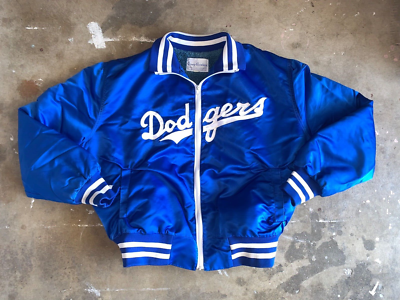 1970s LOS ANGELES L.A. DODGERS DANNY GOODMAN BLUE SATIN BOMBER