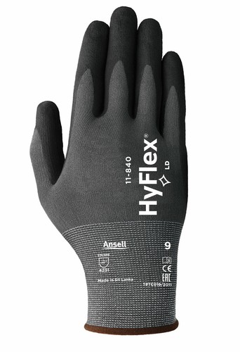Gants extensibles légers confort Ansell HyFlex 11-840 mousse nitrile - Photo 2 sur 9