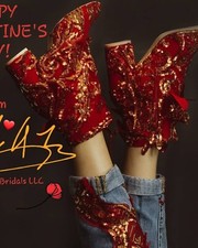 CINDERELLA CRYSTAL DRAPED BRIDAL WEDDING ANKLE BOOTIES PARTY CLUB COSTUME