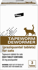 Tapeworm Dewormer (Praziquantel Tablets) for Cats and Kittens 6 Weeks and Older,
