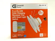 CE 5-6 in. LED Color Changing Recessed Trim with Smart Light Switch 2-pk