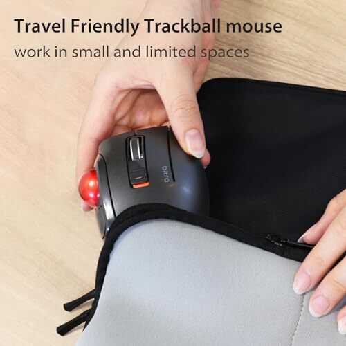 ELECOM Bitra Small Travel Trackball Mouse with Case Bluetooth Wireless Thumb C - Picture 2 of 9