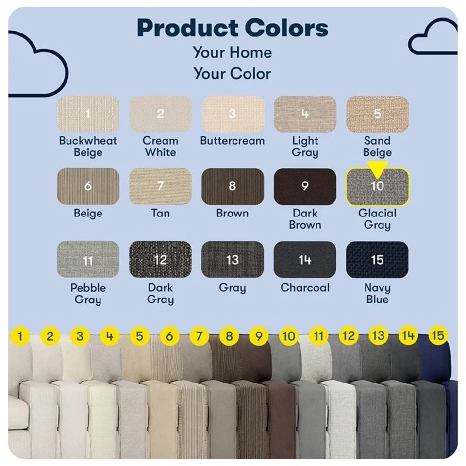 Sofá Serta Palisades 78" brazo pista con fundas extraíbles gris glacial Foto 4 de 4