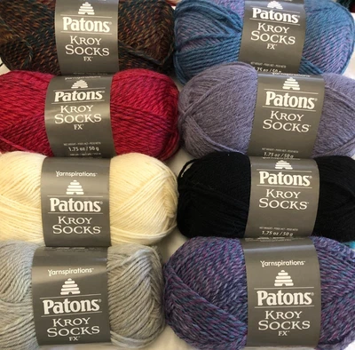 Patons Kroy Socks FX Washable Wool/Nylon Yarn -MANY COLORS