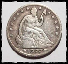 1855-O --Arrows-- SEATED LIBERTY HALF DOLLAR SHarp vg+ #15D45