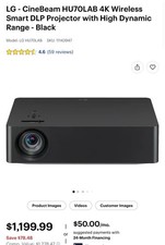 LG CineBeam HU70LAB 4K Wireless Smart DLP Home Theater Projector - Black