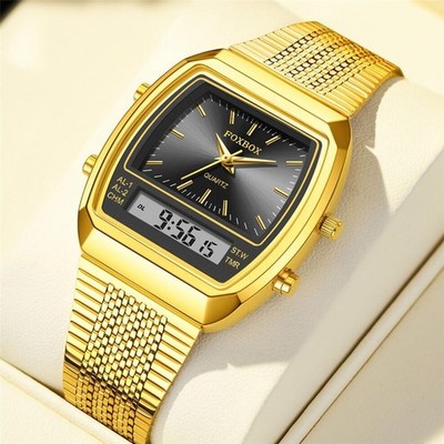 LIGE FOXBOX Herren Rechteckuhr LED Armbanduhr Jungen Digital Quarz Sportuhren DE