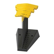 Bondhus 15390 9" Length, Hex T-Handles w/Stand, 3/32-to-3/8" Sizes, 10 Piece Set