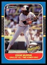 Eddie Murray 1987 Donruss Highlights #37 Orioles MLB READ FREE SHIP AutographDen