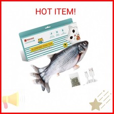Potaroma Cat Toys Flopping Fish with Catnip, Moving Kitten Kicker, Floppy Wiggle