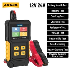 12V 24V Car Battery Tester Truck Battery Analyzer Cranking Charging Voltage Test
