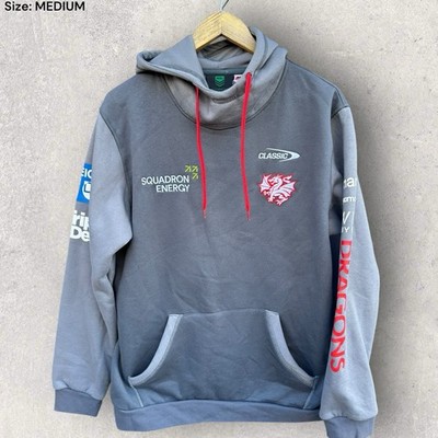 ST GEORGE ILLAWARRA DRAGONS CLASSIC GREY 2025 HOODED JUMPER Size M 