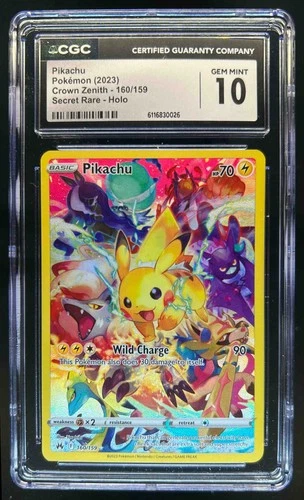 2023 Pokemon SWSH Crown Zenith Pikachu #160/159 CGC 10