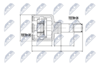 NTY Gelenksatz Antriebswelle NPW-FR-044 FüR Ford Transit Tourneo Bus V363 FCD