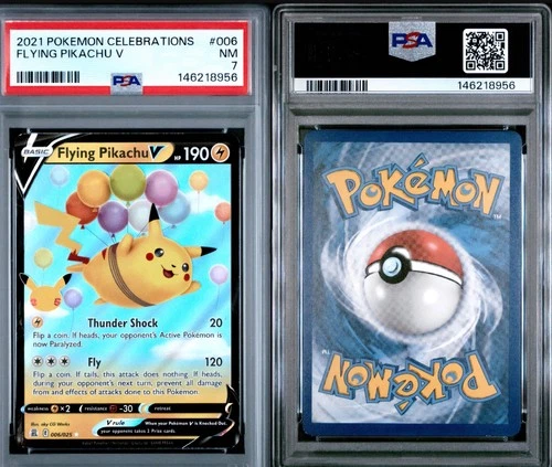 Pokémon Flying Pikachu V Celebrations Ultra Rare Holo Basic 190 HP 006/025 PSA 7