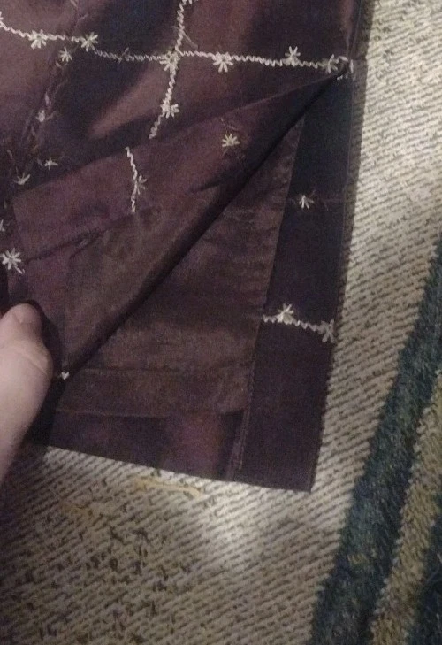 Falda Exterior Bordada Talla 6 Marrón Alfani 100% Seda De Colección Foto 4 de 4