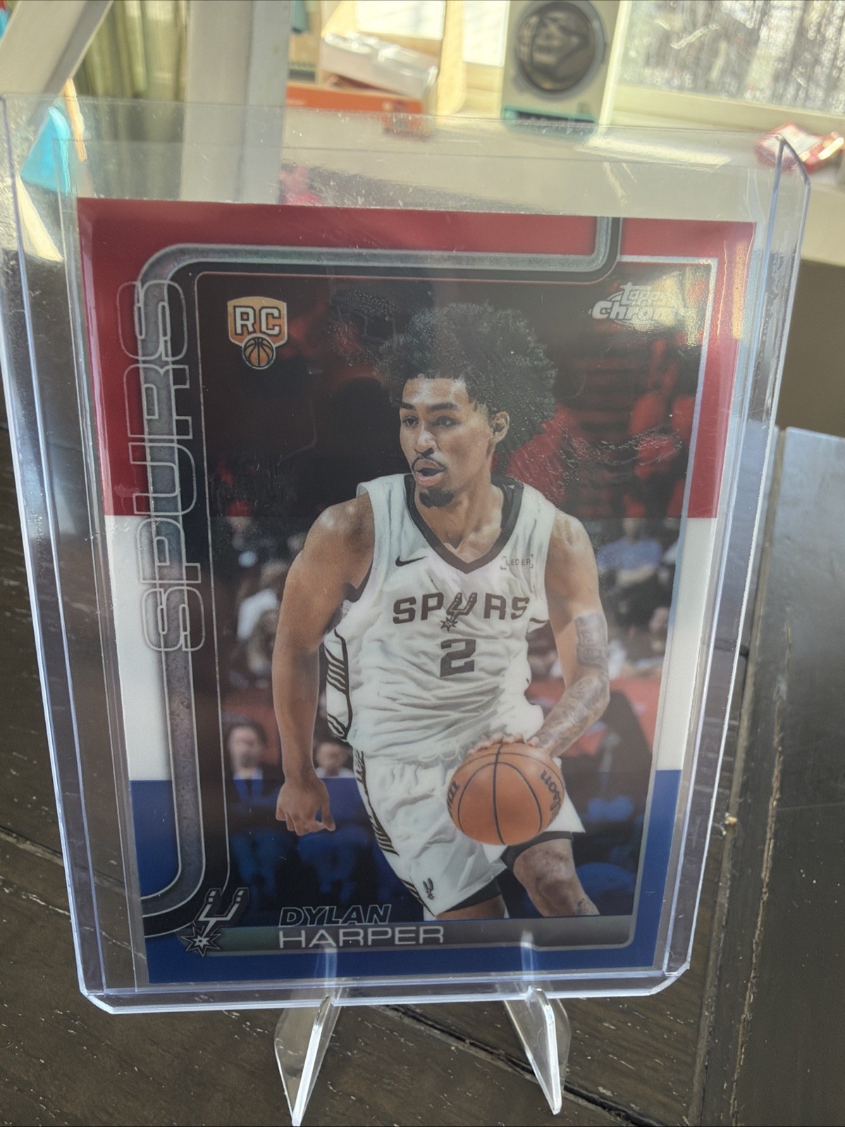 2025-26 Topps Chrome NBA Basketball Dylan Harper Red White Blue Rookie RC #252